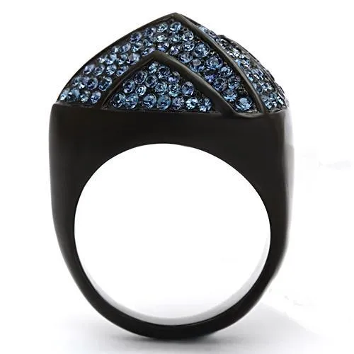 Stainless Steel Ring Top GRD Crystal Montana TK1005 for Women Style BlackIon