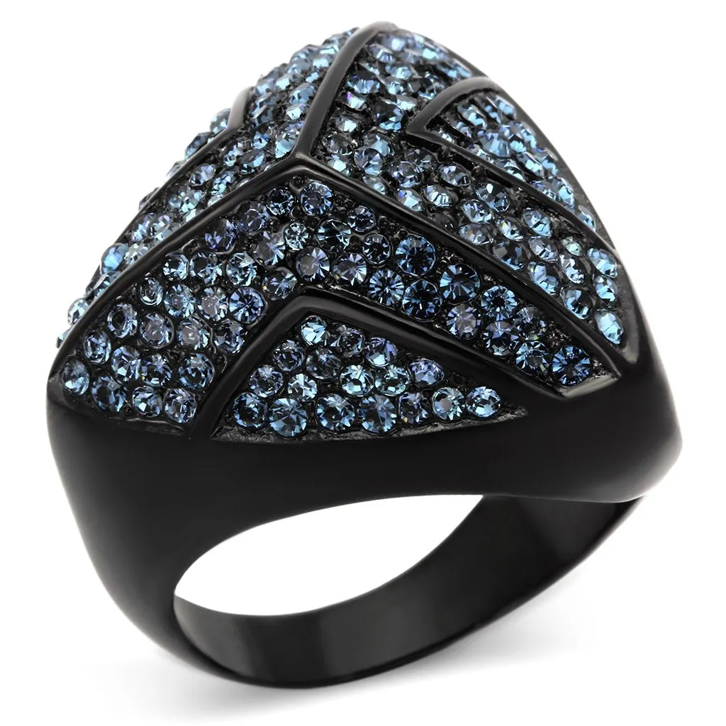 Stainless Steel Ring Top GRD Crystal Montana TK1005 for Women Style BlackIon