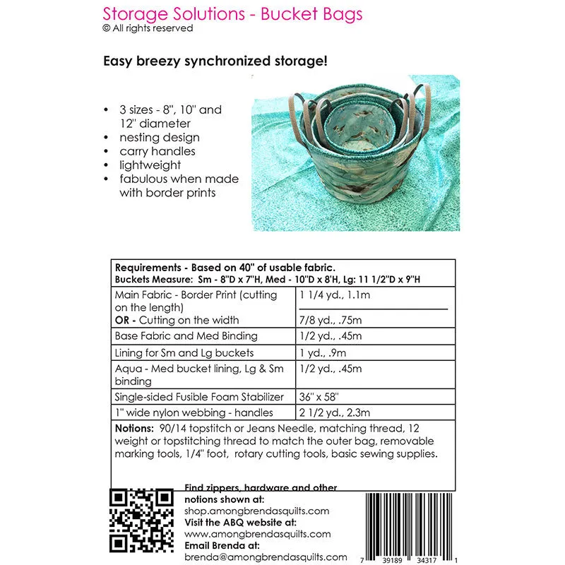 Storage Solutions Bucket Bag Stabilizer and Pattern Bundle