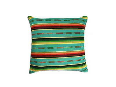 Sundance Serape Square Home Pillow- Teal