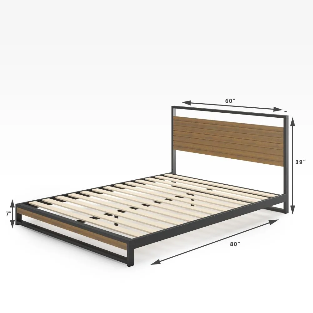 Suzanne Metal and Bamboo Platform Bed Frame