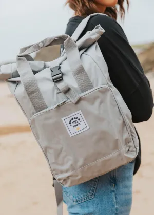 'The Everyday' Recycled Roll-Top Backpack in Grey