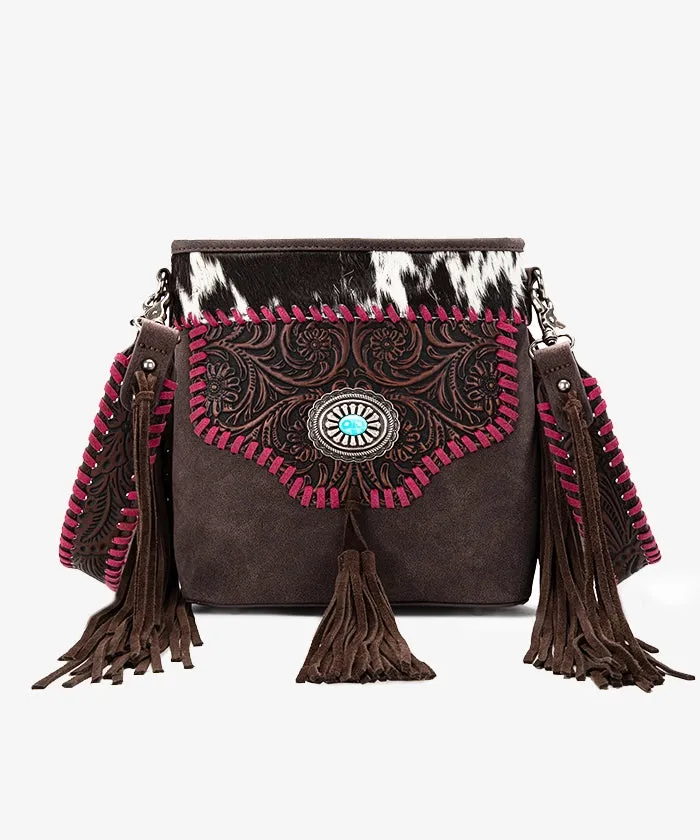 Trinity Ranch Tooled Fringe Crossbody