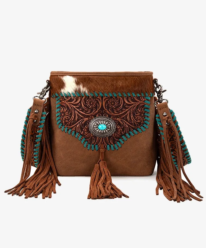 Trinity Ranch Tooled Fringe Crossbody