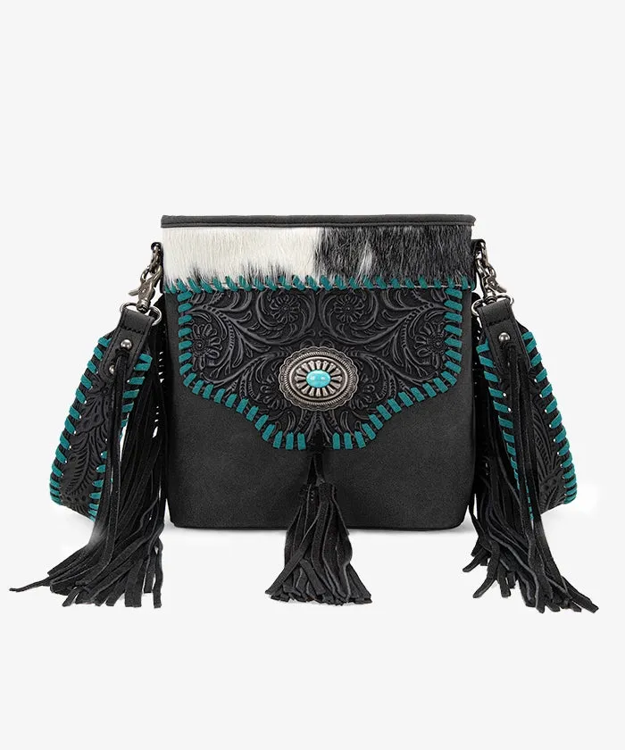 Trinity Ranch Tooled Fringe Crossbody