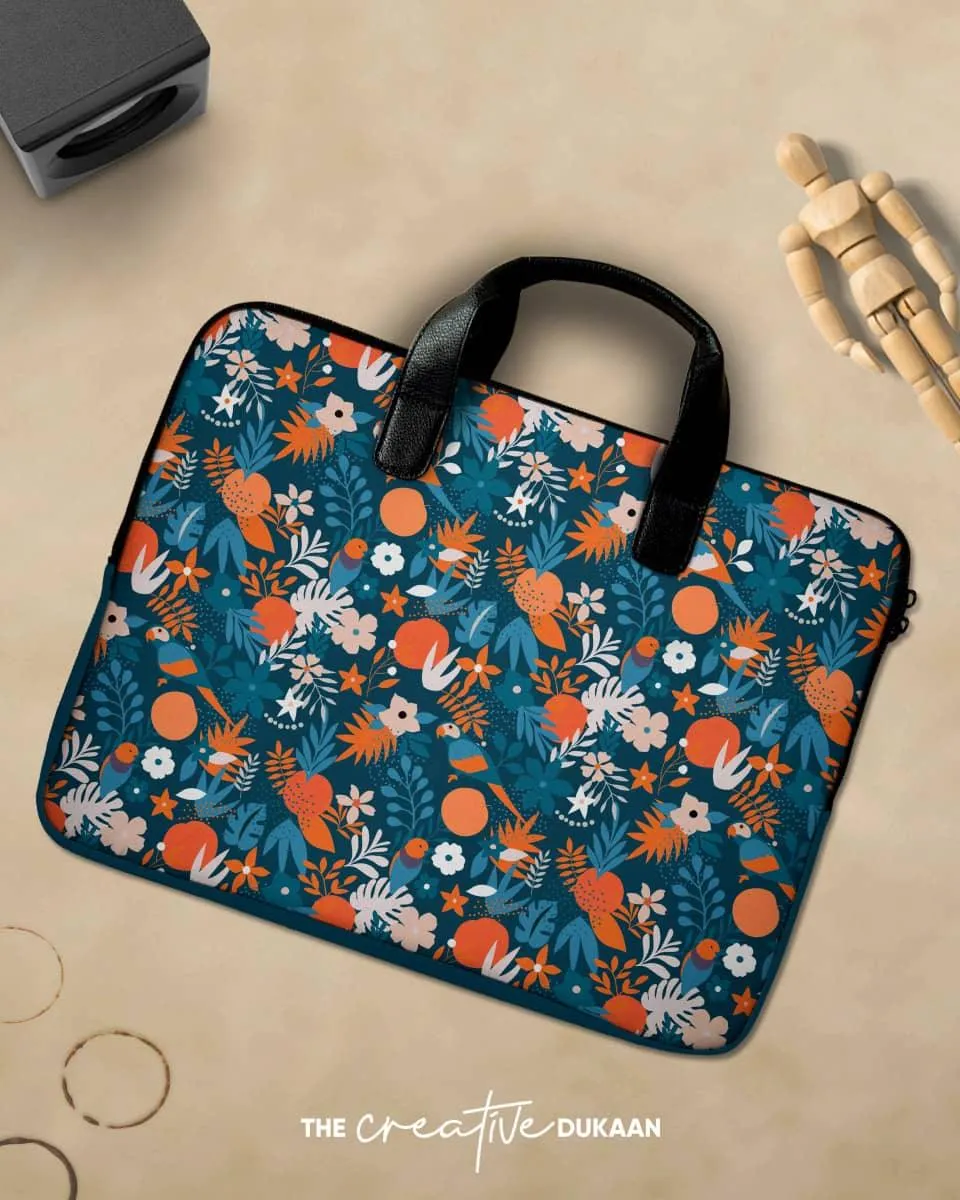 Tropical Blue Hue Designer Laptop Sleeve Bag