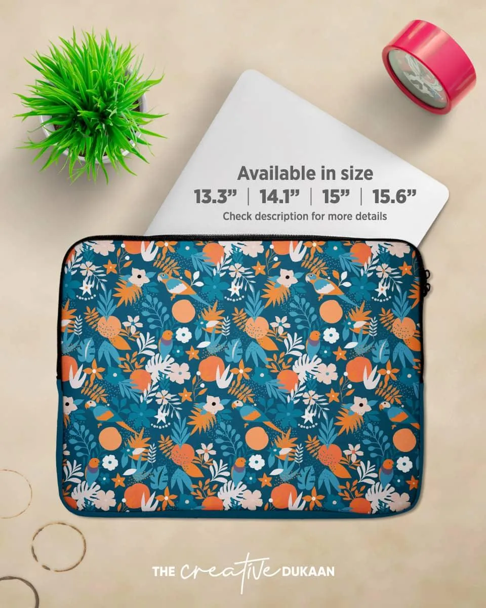 Tropical Blue Hue Designer Laptop Sleeve Bag