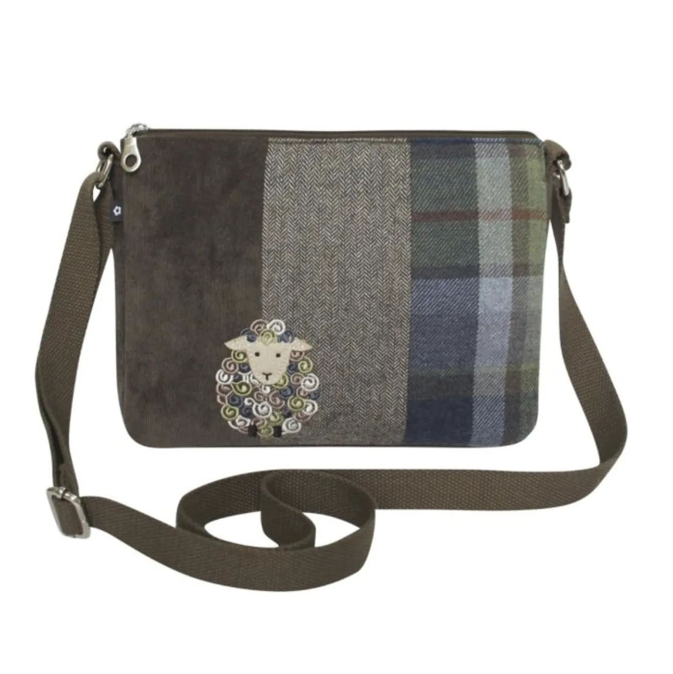 Tweed Applique Messenger Bag - Sheep 14340