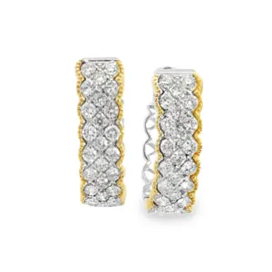 Two-Tone Diamond Hoops