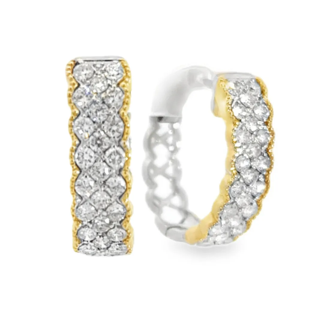 Two-Tone Diamond Hoops