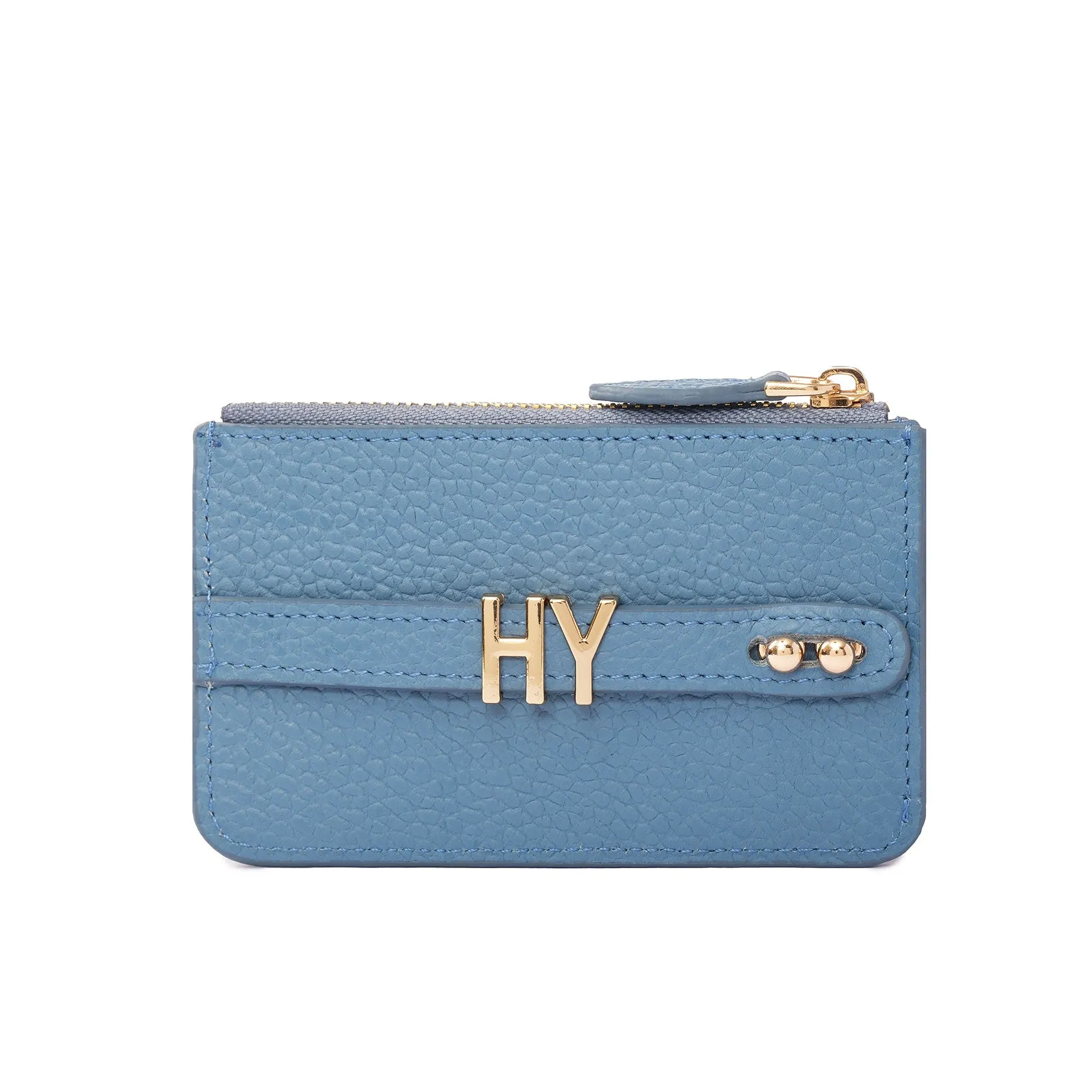 UMBI Personalized Leather Mini Wallet - Blue