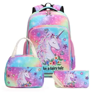 Unicorn Rainbow Backpack Set - 3 Piece Set