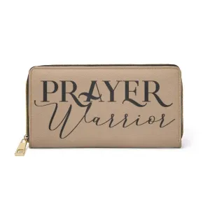 Uniquely You Womens Wallet - Zip Purse / Light Brown & Black Prayer Warrior