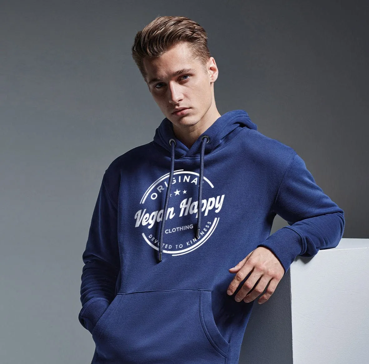 Vegan Men's 'Original Vegan Happy' Anthem Hoodie | Multiple Colours