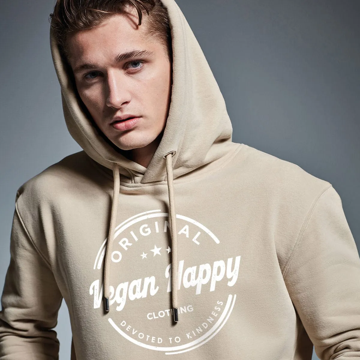 Vegan Men's 'Original Vegan Happy' Anthem Hoodie | Multiple Colours