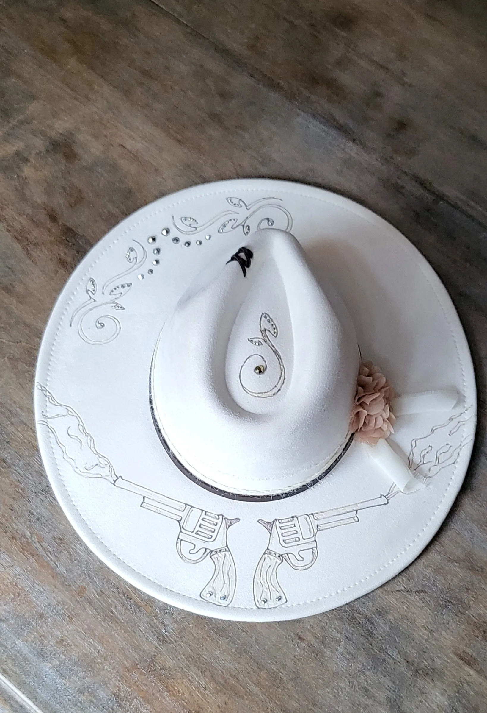 Vegan suede ivory fedora