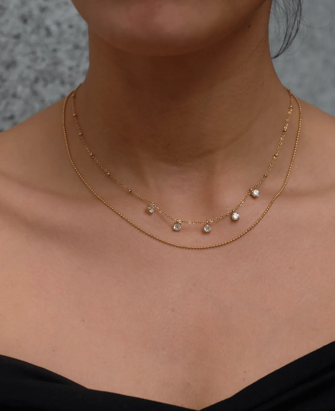 Vibes | Dazzling Droplet Necklace | 18K Gold-Plated