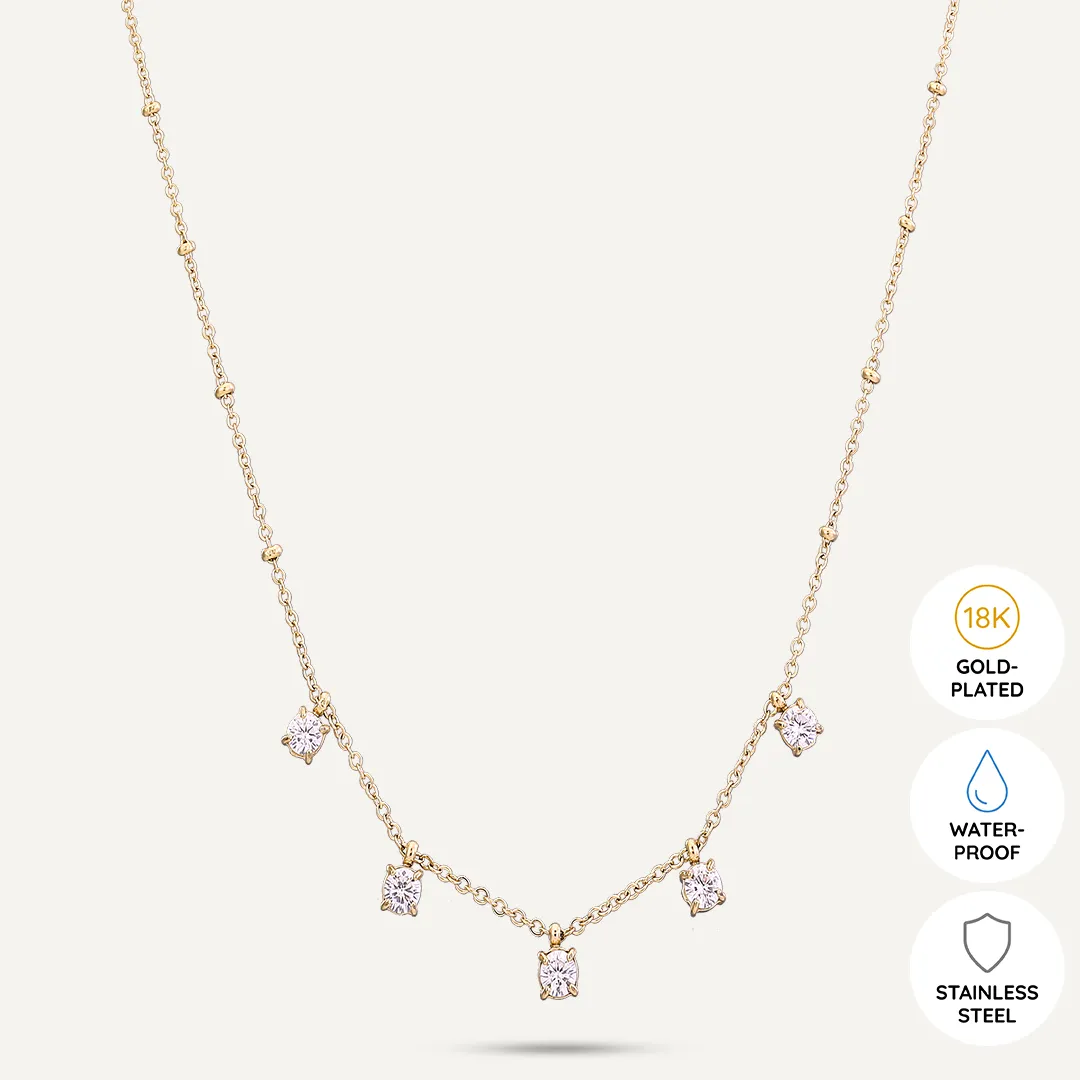 Vibes | Dazzling Droplet Necklace | 18K Gold-Plated