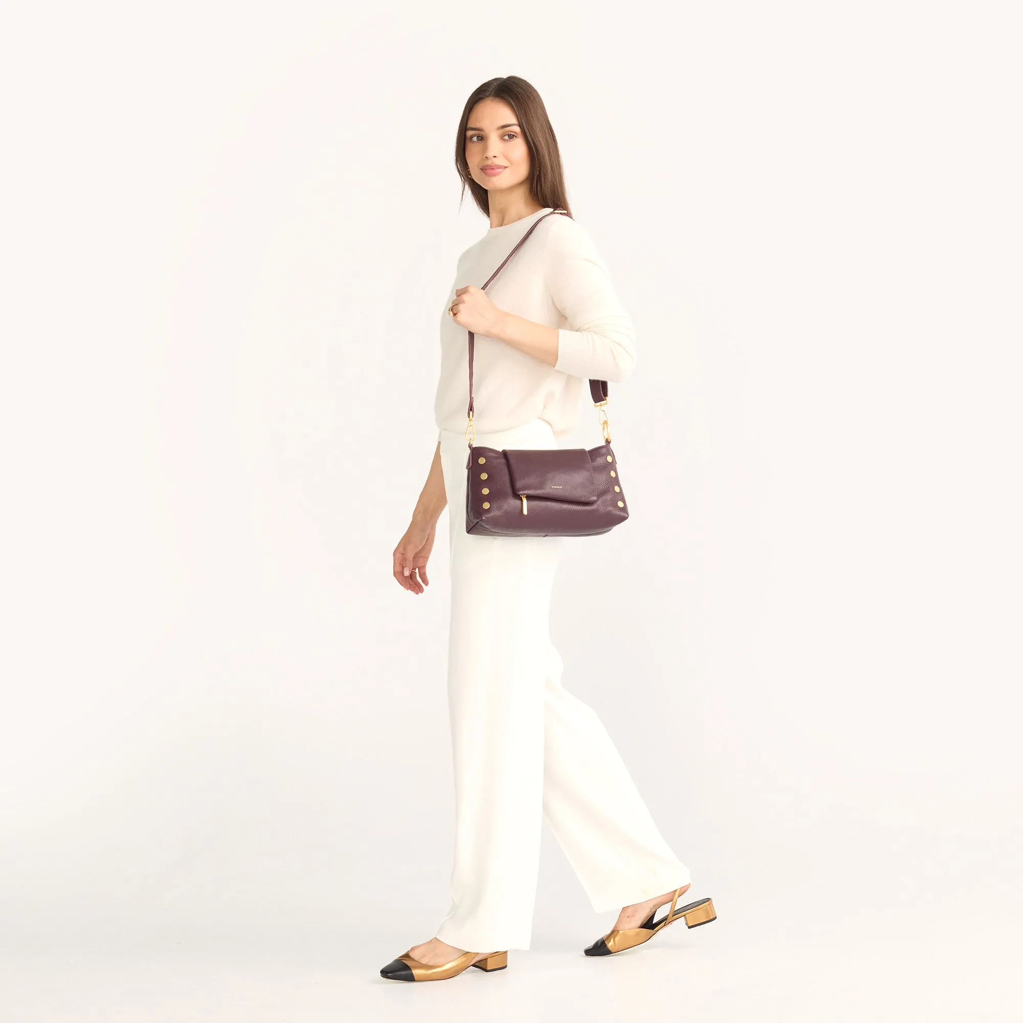 VIP Satchel | Cabernet Pebble/Brushed Gold