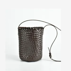 Weave Bucket Bag in Leather