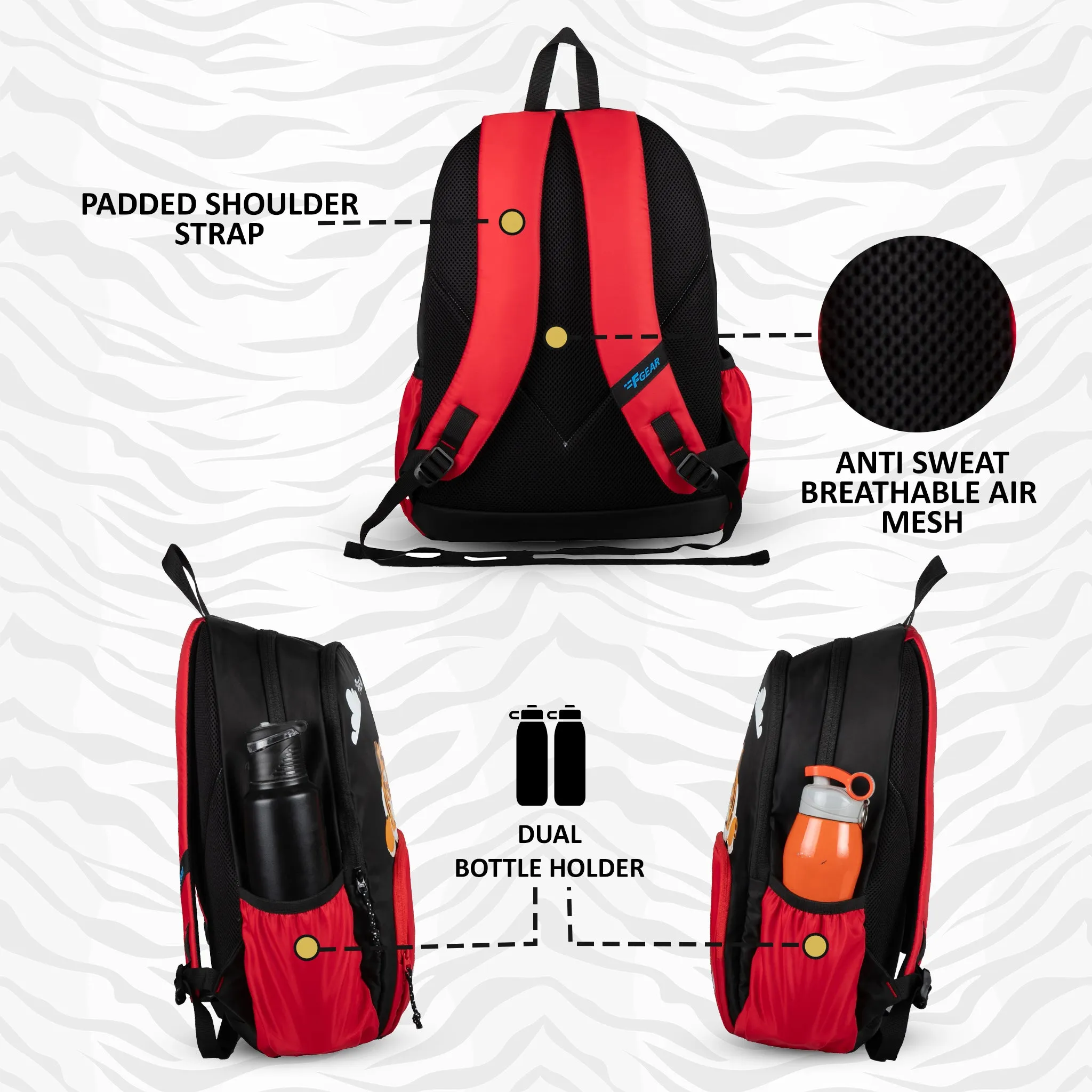 Whelp 16L Black Red Kids Backpack