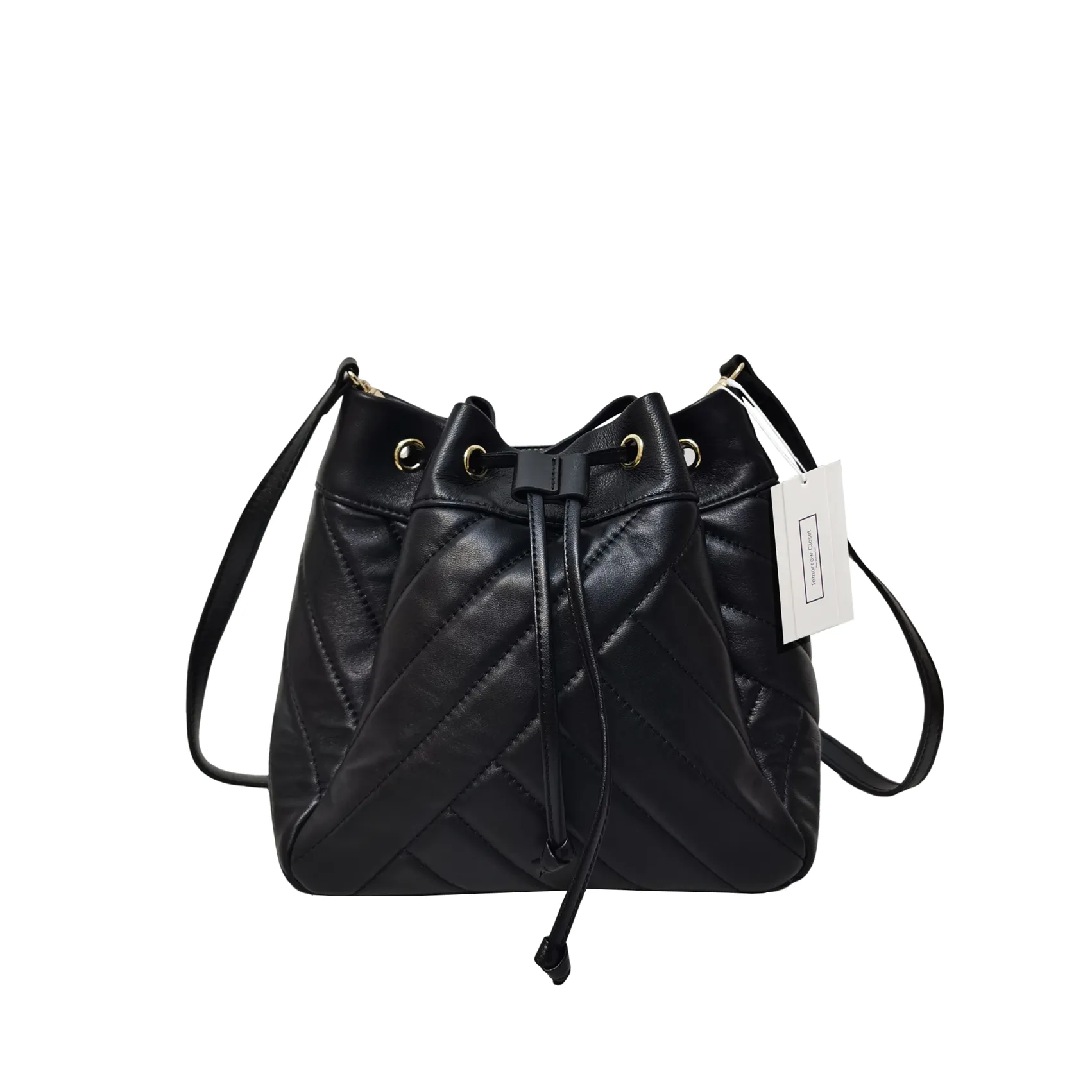 Women's lambskin leather handbag bucket bag Falten design