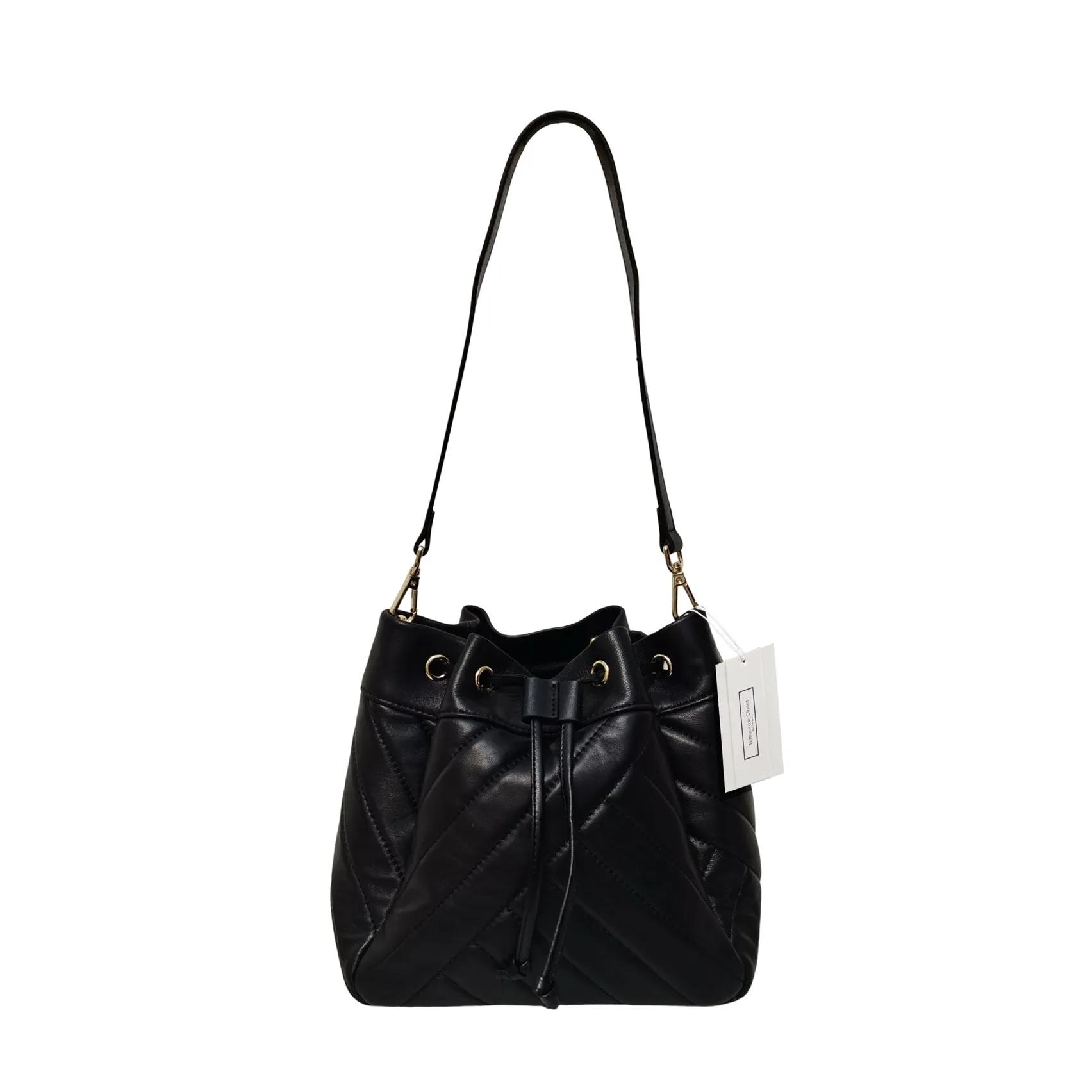 Women's lambskin leather handbag bucket bag Falten design