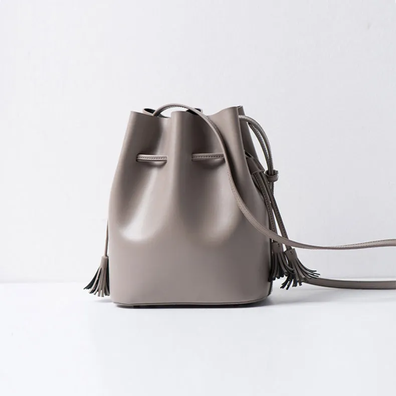 Womens Leather Bucket Bag Small Crossbody Bags Purse for Women