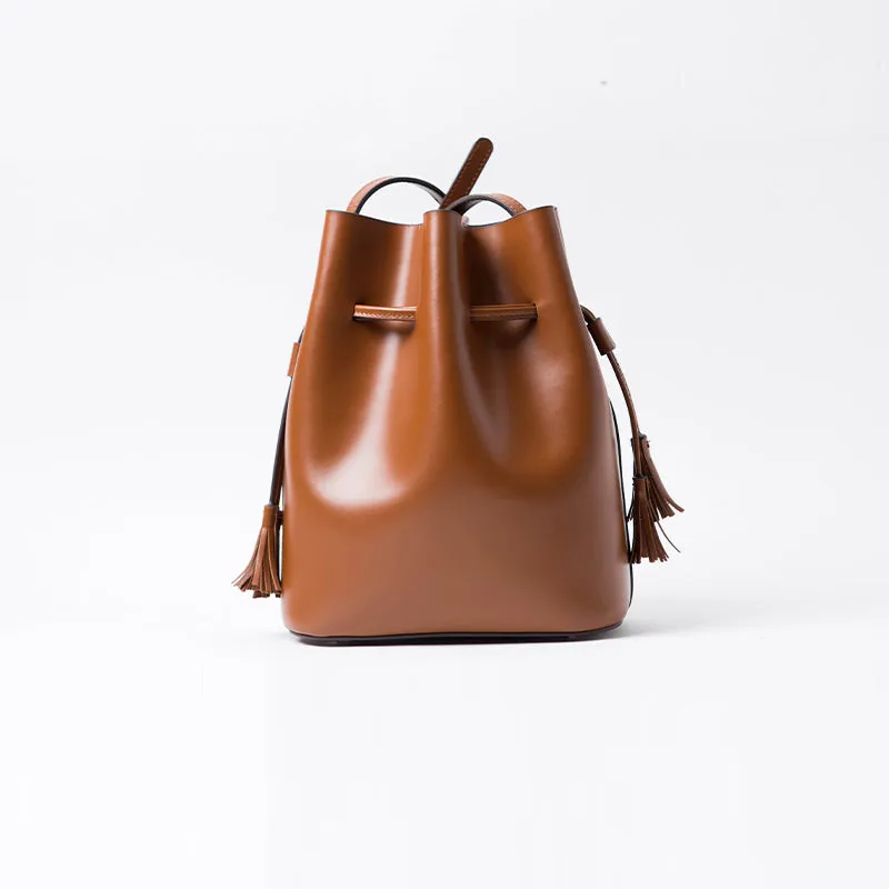 Womens Leather Bucket Bag Small Crossbody Bags Purse for Women