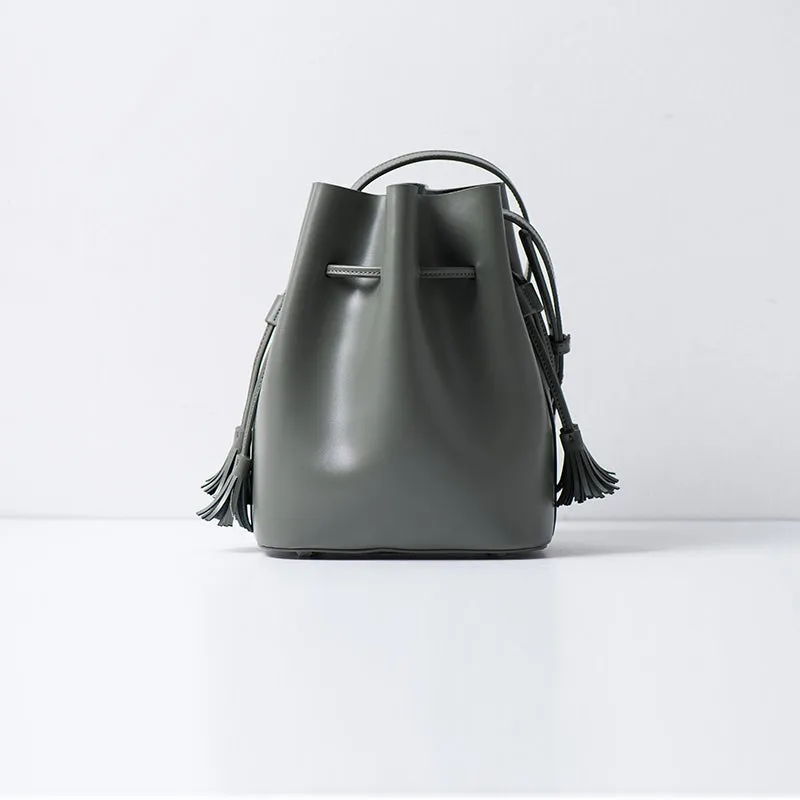 Womens Leather Bucket Bag Small Crossbody Bags Purse for Women