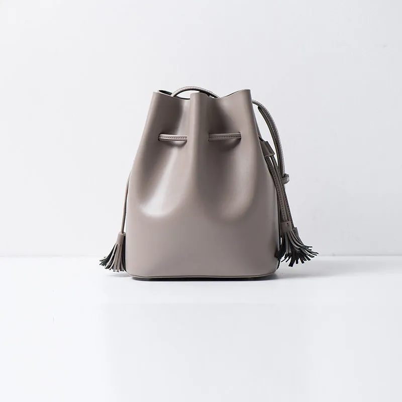 Womens Leather Bucket Bag Small Crossbody Bags Purse for Women