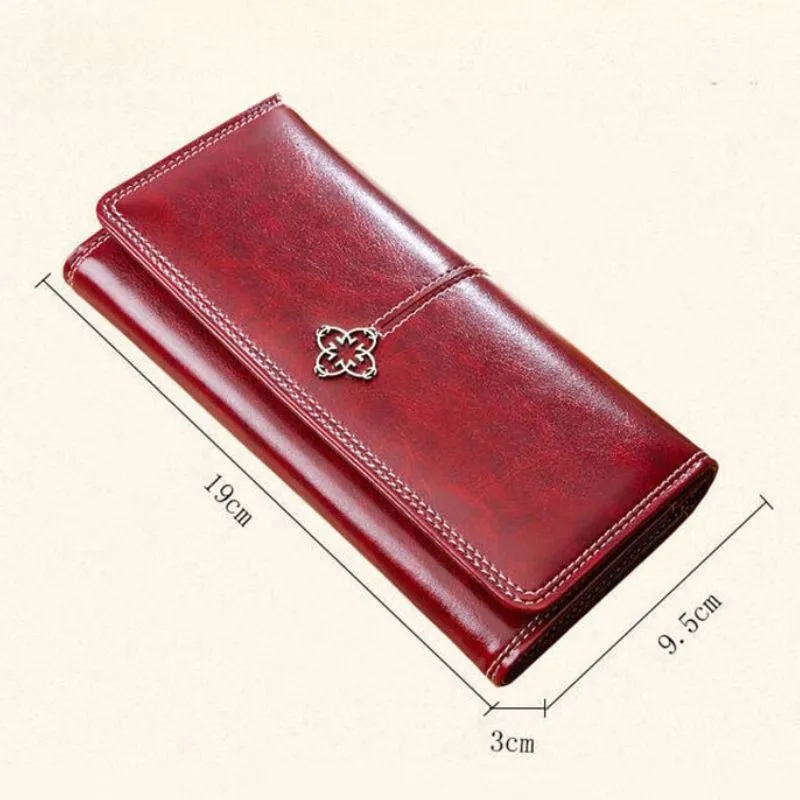 Women's Leather luxury Long Wallet