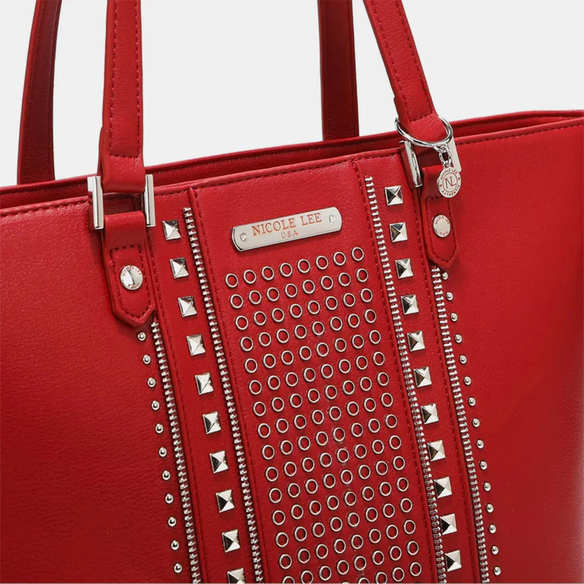 Women's Nicole Lee USA Studded Decor Tote Bag