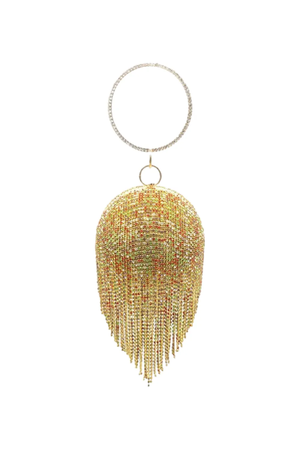 Women¡¯s Rhinestone Fringe Disco Ball Evening Clutch Bags