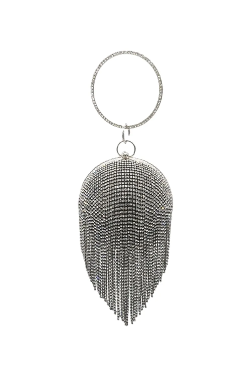 Women¡¯s Rhinestone Fringe Disco Ball Evening Clutch Bags