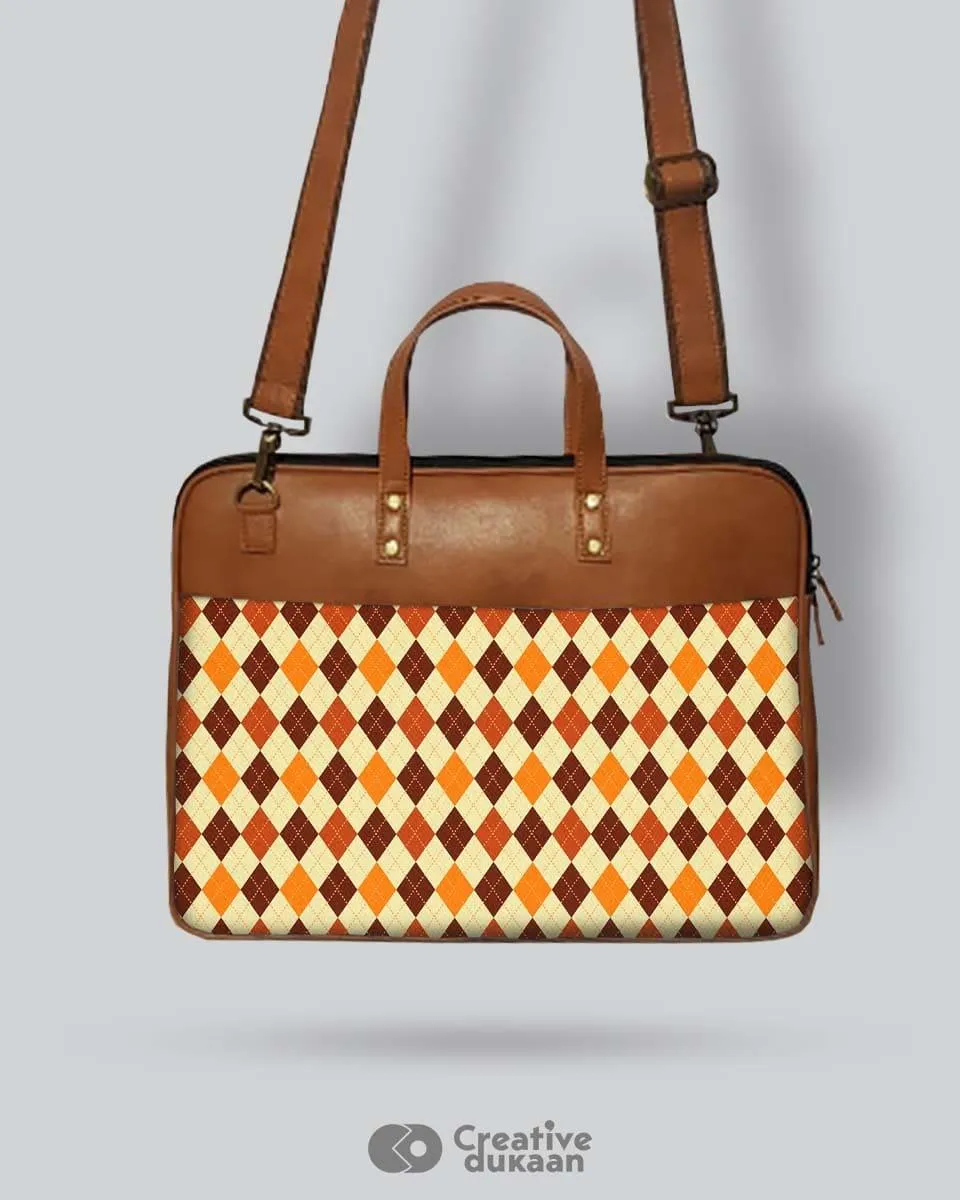 Woven Checkered - The Vegan Leather Laptop Bag