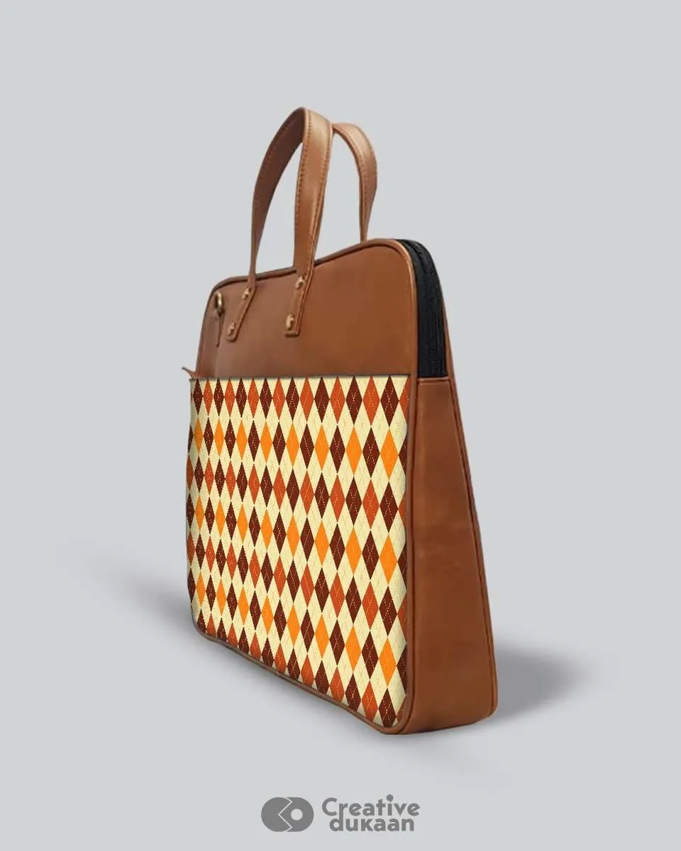 Woven Checkered - The Vegan Leather Laptop Bag