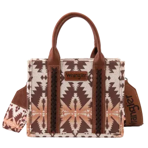 Wrangler Ladies Light Coffee Allover Aztec Crossbody Canvas Tote WG2203-8120SLCF