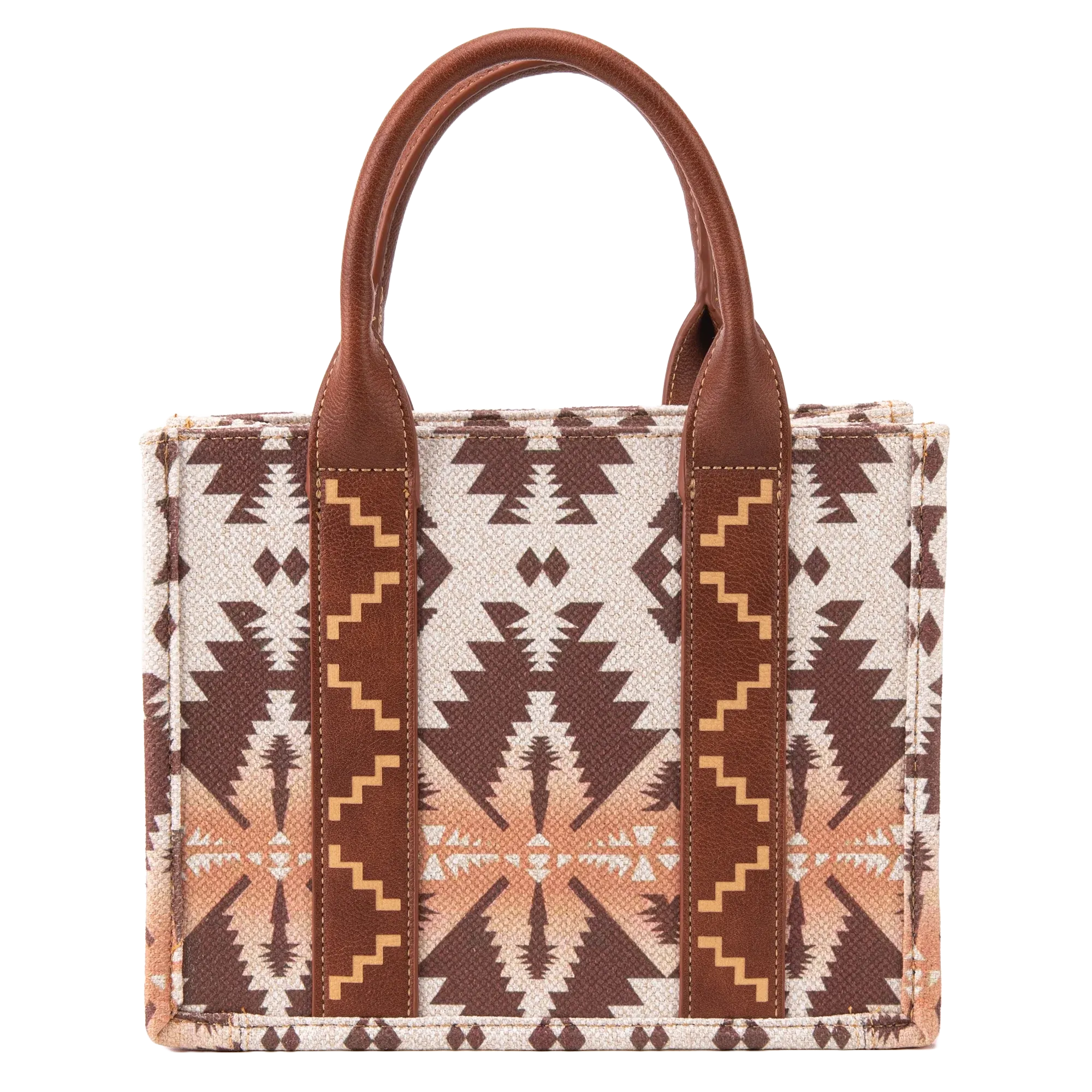 Wrangler Ladies Light Coffee Allover Aztec Crossbody Canvas Tote WG2203-8120SLCF