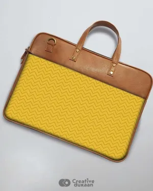 Yellow ZigZags - The Vegan Leather Laptop Bag