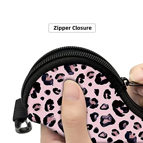 ZAXMEY Sunglasses Soft Case with Carabiner Ultra Light Neoprene Zipper Eyeglass, Leopard