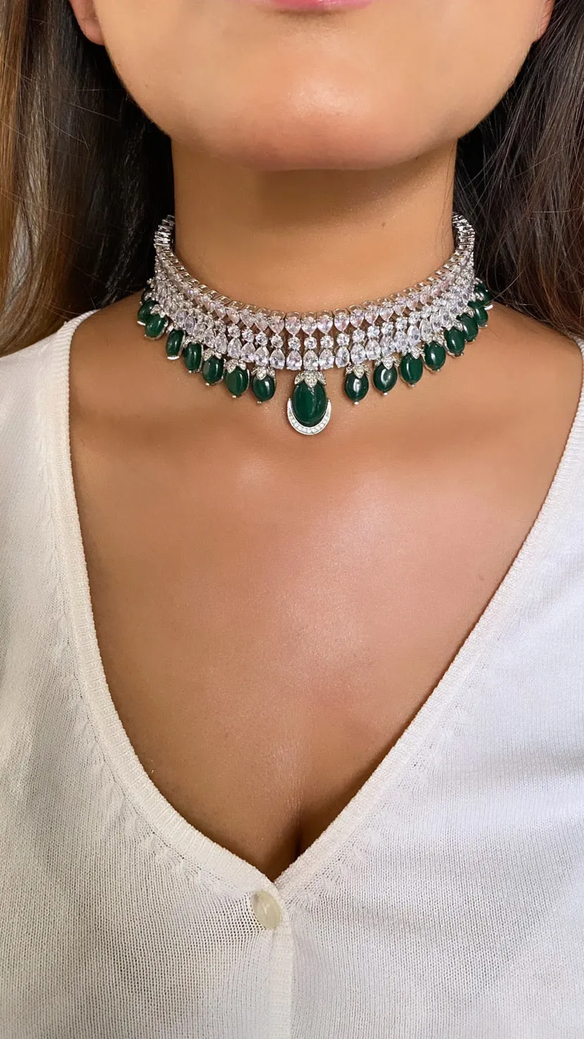 Zircon choker green set