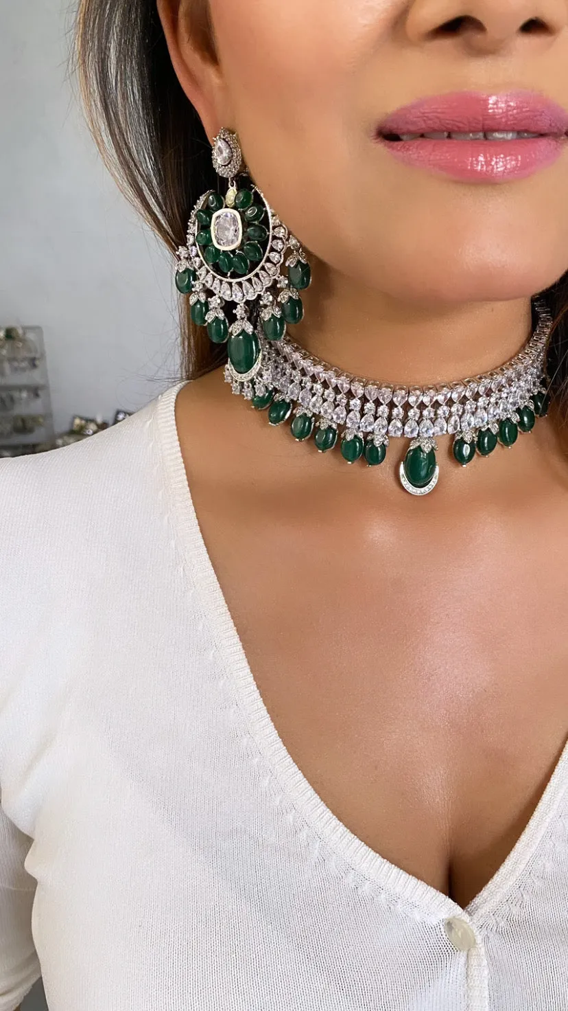 Zircon choker green set